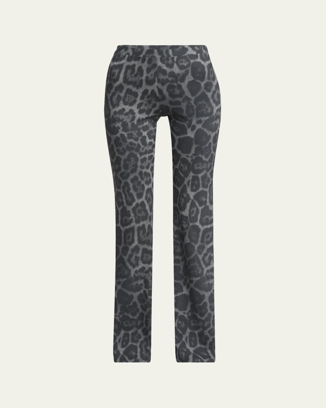 Flared Leopard Print Pants